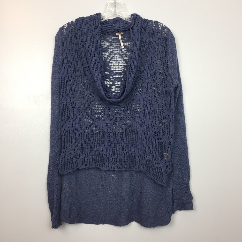 Purple Crochet Free People Sweater | S